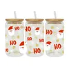 DHL SHIP 16oz Sublimation Glass Mugs With Bamboo Lid 50pcs/Carton Clear Frosted Coffee Tea Juice Soda Cups