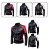 Men's Jackets Men's Winter Fleece Pu Jacket Motorcycle Waterproof Cool Contrast Colors Classic Biker Leather Jacket Motor Autumn Coat 231016