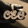 A-Z ожерелья с буквами на заказ, мужские модные ювелирные изделия в стиле хип-хоп, курсив Iced Out, Золотая подвеска с инициалами и буквами, ожерелье3287
