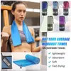 Handdukövning Sport Microfiber Quick Dry Pocket Portable Ultralight Absorbent för Swimming Gym Fitness Yoga Beach