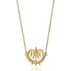 Ketten Gold Farbe Zepter Anhänger Halskette Für Frauen Mädchen Edelstahl Rolo Kabel Link Kette Schmuck Geschenke Drop DTNS041
