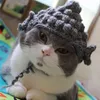 Dog Apparel Pography Props For Pets Soft Funny Handmade Buddha Hat Cats Cute Pet Cosplay Headgear With Imitation Yarn Feline