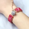 Strang Multi Color Charm Wrap Chakra Armbänder Naturstein Röhrenperlen Verstellbare gewebte Paare Armreifen Yoga Luxus Schmuck Armbänder