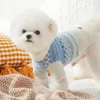 Dog Apparel Nordic Checked Sweater For Winter Warmth Clothes Minimalist Small Pullover Teddy's Two Legged XS-XL