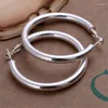 Hoop Earrings 925 Sterling Silver Fashion Pretty Nice Women Party Round Earring Jewelry Big Circle Lady Wedding