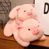 25-50cm doldurulmuş bebek peluş kabarık piggy oyuncak hayvan yumuşak peluşe yastık çocuklar için domuz bebek rahatlatıcı doğum günü hediyesi