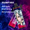 Оригинальный Sunfire Coming 8k Puff 7000 9000 10000 12000 Puffs Ondayable Vape Bar Warehouse E -сигаретный дисплей 600 мАч батарея Vape Desechable Pods Atomizers