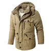 Parkas pour hommes taille européenne hommes hiver vestes décontractée à capuche velours épaissi manteau chaud hommes chemise coton lâche à manches longues pardessus 231017