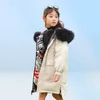 Omkeerbaar ontwerp Winter Girl Down Jackets Fashion Children Warm Down Parkas Coat Real Fur Kid Tiener Outerwear 30Degree4122233