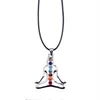 7 chakra reiki pedras cura cristal colares pingentes amuleto de saúde 3d símbolos pedra encantos pingente yoga colar collier224d