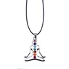 7 Czakra Reiki Kamienie Uzdrawianie kryształowe naszyjniki wisiorki zdrowie amulet 3D symbole kamienne urok wisiorek joga naszyjnik collier224d