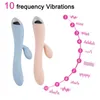 Jouets pour adultes 10 fréquences gode vibrateur lapin baguette sexe pour femmes masturbateur féminin double moteur G Spot stimulateur de clitoris 231017