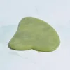 طبيعية Xiuyan Jade Gua sha تدليك أداة الوجه مذيع Guasha Board Healing Stone Health Care يقلل من أداة النحت الوجه الانتفاخ