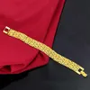 Hebilla de reloj ancha para hombre, pulseras de cadena de eslabones con placa de oro de 24k, JSGB134, regalo de boda a la moda, pulsera chapada en oro amarillo para hombre 291O