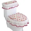 Toalettstol täcker spets badrum toalett säte vattentank täcke topp täckt toalett dyna set trepiece 231013
