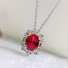 Chains 2 Ruby Female Pigeon Blood Red 925 Sterling Silver High Carbon Diamond Pendant In European And American Ins Style