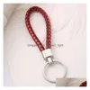 Party Favor Mti Color Pu Leather Woven Keychain Rope Loop Lämplig för DIY Circar Pendant Bracket Car Loose Smyckes Drop Delivery Ho Dhiiy