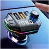 Transmetteur Fm pour voiture, Compatible Bluetooth, A10, lumière d'ambiance colorée, Bt 5.0, chargeur de lecteur Mp3