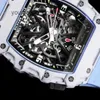 Chronograph Titanium Watch RM Wrist Watch Racing Machine Watch RM35-03 White NTPT Mens Fashion Leisure Business Sports Machinery Wrist NFGR