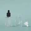 Flat Square Smoke Oil Bottle 30ml With Spinning Ring And Pointed Eye Dropper