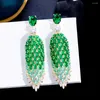 Dangle Earrings Vinregem Bohemia 65MM Fancy Cut Emerald Gemstone Sona Diamonda Drop For Women Gifts Anniversary Engagement Fine Jewelry