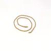 18K podłącz solidny drobny żółty złoto wypełniony 3 mm cienki łańcuch łańcucha liny kobiety 500 mm 20 2220