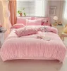 Bettwäsche-Sets Winter Warm Coral Fleece Quilt Cover Set verdicken Plüsch Bettbezüge Bett Matratze Spannbettlaken Kissenbezüge 231017