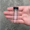 27*50*14mm 15ml Small Transparent Glass Bottles With Screw Black Aluminum Cap Jars Empty Vials Container 100pcsgood qty Uxsxw