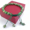 Bracelet en coton ajustable en jaspe impérial vert, 1 pièce, perles de 8mm, tendance, pour femme et homme, à porter quotidiennement, cadeau de noël