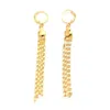 Новые простые модные серьги из желтого золота с наполнителем для девочек и женщин из 14-каратного тонкого размера, тонкие длинные серьги-цепочки Party221l