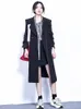 Женские куртки цвета хаки/черный, весенне-осенние длинные тренчи, корейские повседневные двубортные пальто из габардина, женские свободные ветровки Abrigos 231017