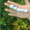 Mini Glass Bottles With Plastic Screw White Cap Transparent Vials Bottle 5ml 6ml 7ml 10ml 14ml Jars 100pcsgood qty Jhgsf