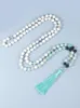 Gargantillas Yuokiaa 108 Mala Oración Beads Howlite Collar Natural Rosario Ite Bohemio Yoga Meditación Espíritu Japamala para hombres Mujeres 231016