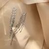 Hoop Earrings 925 Silver Needle Tassel Piercing For Women Girls Punk Ear Party Wedding Jewelry Gift Eh1464