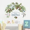 Adesivi murali Pianta verde Pigne Ramo Decorazione natalizia Anno Decor Vetro Finestra Adesivo per porta Home Poster Vinile 231017