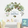 Muurstickers Groene Plant Dennenappels Tak Kerst Decoratie Jaar Decor Glazen Raam Deur Sticker Home Poster Vinyl 231017