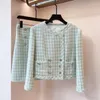 Sukienki robocze Koreańska mody Tweed kurtka i spódnica dwuczęściowy zestaw dla kobiet 2023 Luksusowe zimowe ubrania Conjuntos para Mjeres 2 piezas
