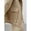 Kvinnorjackor Shuchan för kvinnor Safari Style bomullspolyesterfickor Ytterkläder Rockar Autumn/Winter Jacket