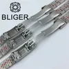 Assista Bandas BLIGER 20mm Largura Watch Band 904L Aço Inoxidável Slide Dobrável Fivela Polida Center Link / Escovado Oyster Jubilee Pulseira 231016