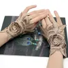 Fem fingrar handskar kvinnors sexiga blomma broderier fingerfri handskar kvinnlig vår sommar nationell sexig handske r2072 231016