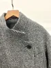 Cappotto scozzese doppio petto a quadretti Mille uccelli autunno e inverno Cappotto giacca di media lunghezza in lana temperamento