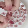 Nail Art Decorations 102030Pcs Pink Ribbon Resin Bow Charms Mixed Style bow Rhinestone Jewelry Parts 812mm Manicure Decor "DIY Accessory"Y2K 231017