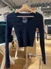Women's Sweaters Casual Women Beige Knit 2023 Fall Vintage V Neck Long Sleeves Solid Color Female Crop Knitwears