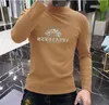 Novo designer outono e inverno novo masculino de manga comprida meia gola alta camiseta moletom com capuz suéter com ajuste de veludo elástico moda masculina underlay