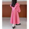 Girl Dresses Ruffles Lace Girls Long Sleeve Dress Autumn Winter Warm Corduroy Pink Princess Party Christmas Outfits 2-10 Yrs