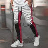 Męskie spodnie męskie motocross trackpants Slim Fit Elastyczne talia podwójne dno w paski retro mody mody spodnie męskie spodnie nowe x1017