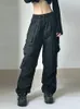 Women s Pants s HOUZHOU Harajuku Oversized Cargo Parachute Women Streetwear Vintage Y2k Hip Hop Wide Leg Joggers Baggy Sweatpants Techwear 231017