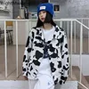 Women's Knits Tees Cute Streetwear Fashion Loose Cow Denim Jacket Button Jean Cargo Coat Woman Man Harajuku Windbreaker Overcoat Outwear Fall Cloth 231016