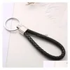 Party Favor Mti Color Pu Leather Woven Keychain Rope Loop Lämplig för DIY Circar Pendant Bracket Car Loose Smyckes Drop Delivery Ho Dhukx