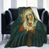 Blankets Virgin Mary Blanket Our Lady of Guadalupe Flannel Blanket Warm Gifts for Mom Cozy Fuzzy Throw Sofa Couch Bedding Living Room 231013